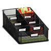 Safco® Onyx™ Breakroom Organizers, 7 Compartments, 16 x 8.5 x 5.25, Steel Mesh, Black Coffee Condiment Stations - Office Ready