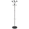 Alba™ Chromy Coat Stand, 12 Knobs, 16w x 16d x 70.5h, Chrome/Black Garment Trees & Stands - Office Ready