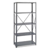 Safco® Heavy-Duty Commercial Steel Shelving Unit, Five-Shelf, 36w x 18d x 75h, Dark Gray Multiuse Shelving, Open - Office Ready