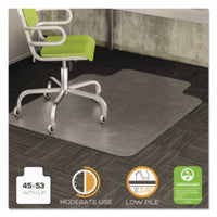 deflecto® DuraMat Moderate Use Chair Mat for Low Pile Carpeting, 45 x 53 with Lip, Clear Chair Mats - Office Ready