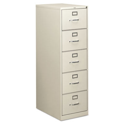 HON® 310 Series Vertical File, 5 Legal-Size File Drawers, Light Gray, 18.25