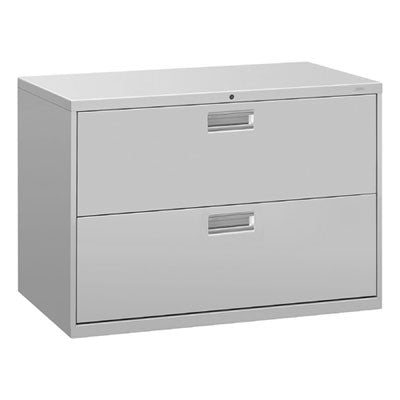 HON® Brigade® 600 Series Lateral File, 2 Legal/Letter-Size File Drawers, Light Gray, 42