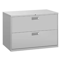 HON® Brigade® 600 Series Lateral File, 2 Legal/Letter-Size File Drawers, Light Gray, 42" x 18" x 28"