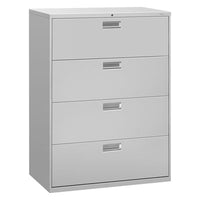 HON® Brigade® 600 Series Lateral File, 4 Legal/Letter-Size File Drawers, Light Gray, 42