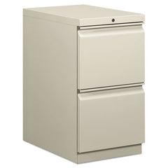 HON® Brigade® Mobile Pedestal, Left or Right, 2 Letter-Size File Drawers, Light Gray, 15" x 22.88" x 28"