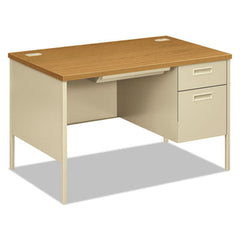 HON® Metro Classic Series Single Pedestal Desk, 48" x 30" x 29.5", Harvest/Putty