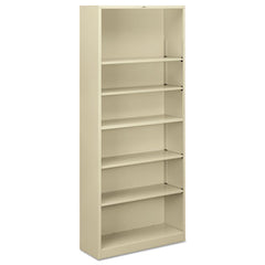 HON® Brigade® Metal Bookcases, Six-Shelf, 34.5w x 12.63d x 81.13h, Putty