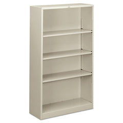 HON® Brigade® Metal Bookcases, Four-Shelf, 34.5w x 12.63d x 59h, Light Gray