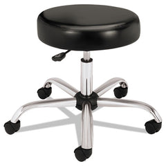 HON® Adjustable Task/Lab Stool, Backless, Supports Up to 250 lb, 17.25" to 22" Seat Height, Black Seat, Steel Base