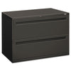 HON® Brigade® 700 Series Lateral File, 2 Legal/Letter-Size File Drawers, Charcoal, 42" x 18" x 28" Lateral File Cabinets - Office Ready