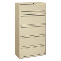 HON® Brigade® 700 Series Lateral File, 4 Legal/Letter-Size File Drawers, 1 File Shelf, 1 Post Shelf, Putty, 36