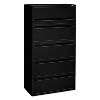 HON® Brigade® 700 Series Lateral File, 4 Legal/Letter-Size File Drawers, 1 File Shelf, 1 Post Shelf, Black, 36