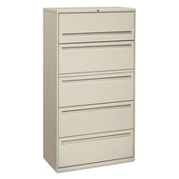 HON® Brigade® 700 Series Lateral File, 4 Legal/Letter-Size File Drawers, 1 File Shelf, 1 Post Shelf, Light Gray, 36