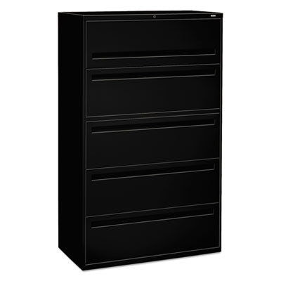 HON® Brigade® 700 Series Lateral File, 4 Legal/Letter-Size File Drawers, 1 File Shelf, 1 Post Shelf, Black, 42