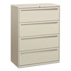 HON® Brigade® 700 Series Lateral File, 4 Legal/Letter-Size File Drawers, Light Gray, 42" x 18" x 52.5" Lateral File Cabinets - Office Ready