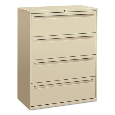 HON® Brigade® 700 Series Lateral File, 4 Legal/Letter-Size File Drawers, Putty, 42