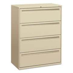 HON® Brigade® 700 Series Lateral File, 4 Legal/Letter-Size File Drawers, Putty, 42" x 18" x 52.5"