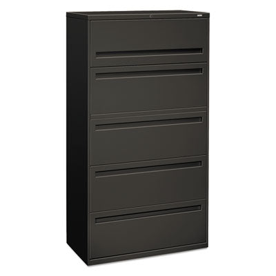 HON® Brigade® 700 Series Lateral File, 4 Legal/Letter-Size File Drawers, 1 File Shelf, 1 Post Shelf, Charcoal, 36