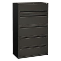 HON® Brigade® 700 Series Lateral File, 4 Legal/Letter-Size File Drawers, 1 File Shelf, 1 Post Shelf, Charcoal, 42" x 18" x 64.25"