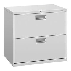 HON® Brigade® 600 Series Lateral File, 2 Legal/Letter-Size File Drawers, Light Gray, 30" x 18" x 28"