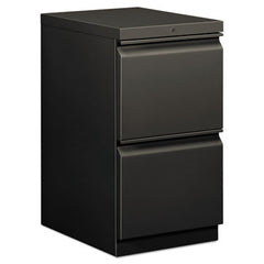 HON® Brigade® Mobile Pedestal, Left or Right, 2 Letter-Size File Drawers, Charcoal, 15" x 19.88" x 28"