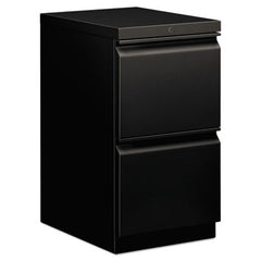 HON® Brigade® Mobile Pedestal, Left or Right, 2 Letter-Size File Drawers, Black, 15" x 19.88" x 28"