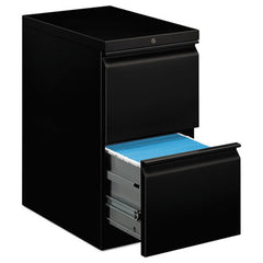 HON® Brigade® Mobile Pedestal, Left or Right, 2 Letter-Size File Drawers, Black, 15" x 22.88" x 28"