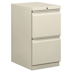 HON® Brigade® Mobile Pedestal, Left or Right, 2 Letter-Size File Drawers, Light Gray, 15" x 19.88" x 28"