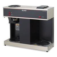 BUNN® VPS Three Burner Pourover Coffee Brewer, 12-Cup, Stainless Steel, Black Commercial Drip Coffee Brewers - Office Ready