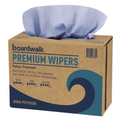 Boardwalk® Hydrospun Wipers, 8.26 x 16.75, Blue, 100 Wipes/Box, 10 Boxes/Carton