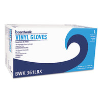 Boardwalk® Exam Vinyl Gloves, Clear, Large, 3 3/5 mil, 100/Box, 10 Boxes/Carton Exam Gloves, Vinyl - Office Ready