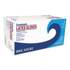 Boardwalk® General-Purpose Latex Gloves, Natural, Large, Powder-Free, 4.4 mil, 1,000/Carton