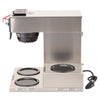 BUNN® CWTF-3 Three Burner Automatic Coffee Brewer, 12-Cup, Black/Stainless Steel Commercial Drip Coffee Brewers - Office Ready