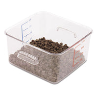 Rubbermaid® Commercial SpaceSaver Square Containers, 4 qt, 8.8 x 8.75 x 4.75, Clear, Plastic Storage Food Containers - Office Ready