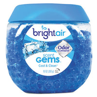 BRIGHT Air® Scent Gems™ Odor Eliminator, Cool and Clean, Blue, 10 oz Jar, 6/Carton Gel Air Fresheners/Odor Eliminators - Office Ready