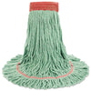 Boardwalk® Super Loop Wet Mop Head, Cotton/Synthetic Fiber, 5" Headband, Large Size, Green, 12/Carton Wet Mop Heads - Office Ready