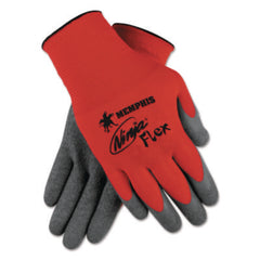 MCR™ Safety Ninja® Flex Latex Coated Palm Gloves N9680, Medium, Red/Gray, Dozen