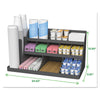 Mind Reader Extra Large Coffee Condiment and Accessory Organizer, 14 Compartment, 24 x 11.8 x 12.5, Black Coffee Condiment Stations - Office Ready