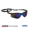 KleenGuard™ Nemesis* Safety Glasses, Black Frame, Blue Mirror Lens Wraparound Safety Glasses - Office Ready