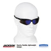 KleenGuard™ Nemesis* Safety Glasses, Black Frame, Blue Mirror Lens Wraparound Safety Glasses - Office Ready