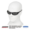KleenGuard™ Hellraiser* Safety Glasses, Black Frame, Smoke Lens Wraparound Safety Glasses - Office Ready