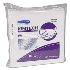 Kimtech™ W4 Critical Task Dry Wipers, Flat Double Bag, 12 x 12, Unscented, White, 100/Bag, 5 Bags/Carton