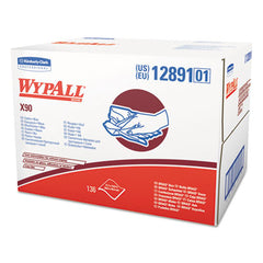 WypAll® X90 Cloths, BRAG Box, 2-Ply, 11.1 x 16.8, Denim Blue, 136/Carton