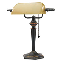 Alera® Banker's Lamp, 10w x 13.38d x 16h, Antique Bronze Desk & Task Lamps - Office Ready