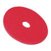 3M™ Red Buffer Floor Pads 5100, 14" Diameter, Red, 5/Carton Burnish/Buff Floor Pads - Office Ready