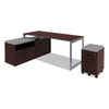 Alera® Alera® Valencia™ Series Mobile Box/File Pedestal, Left or Right, 2-Drawers: Box/File, Legal/Letter, Mahogany, 15.88" x 19.13" x 22.88" Vertical Desk Pedestals - Office Ready
