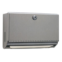 Bobrick ClassicSeries® Surface-Mounted Paper Towel Dispenser, 10.75 x 4 x 7.06, Stainless Steel Multifold Towel Dispensers - Office Ready