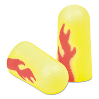 3M™ E·A·Rsoft™ Yellow Neon Blasts™ Soft Foam Earplugs, Cordless, Foam, Yellow Neon/Red Flame, 200 Pairs/Box Single-Use Ear Plugs - Office Ready