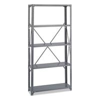 Safco® Heavy-Duty Commercial Steel Shelving Unit, Five-Shelf, 36w x 12d x 75h, Dark Gray Multiuse Shelving, Open - Office Ready