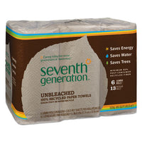Seventh Generation® Natural Unbleached 100% Recycled Paper Kitchen Towel Rolls, 2-Ply, 11 x 9, 120/Roll, 6 Rolls/Pack Perforated Paper Towel Rolls - Office Ready